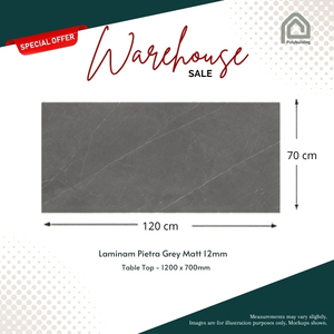 [Venta de Almacén] Mesa de Estudio/Comedor Laminam Pietra Gris Mate |   Escritorio de Piedra Sinterizada de 12 mm |   Mesa de Trabajo Moderna de Piedra - Product Image 3