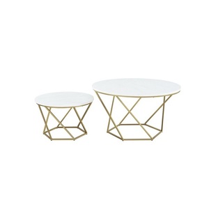 Minimalist Metal <b>Nesting</b> <b>Table</b> <b>Set</b> With marble Top Perfect For <b>Coffee</b> <b>Table</b> Use In Modern Home Interiors - Product Image 2
