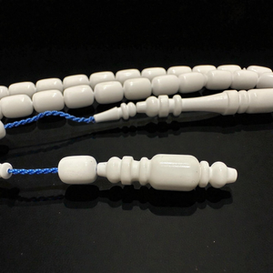 Tasbih Catalin blanc, perles de prière taillées en capsule, pompon, chapelet islamique, cadeau pour homme - Product Image 2