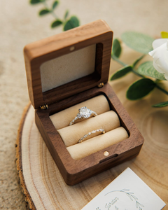 Boîte à alliances en bois artisanale pour mariage et fiançailles, boîte à alliances en bois de luxe avec finition polie et lisse - Product Image 6