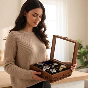 Caja de Relojes de Madera de Lujo con Acabado Piano, Organizador de Relojes de Madera para Tiendas Minoristas por AYAANS - Product Image 4