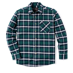 Chemise en flanelle à manches longues pour homme, décontractée, 100% coton, brossée, douce, à carreaux, col rabattu - Product Image 2