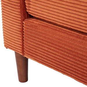 2139 Divano Moderno in Velluto a Coste Arancione per Soggiorno o Balcone (2139OR) - Product Image 5