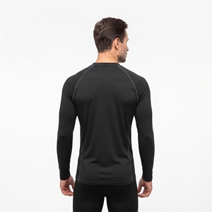 Mens Custom Logo Printed Rash Guard Crew Neck <b>Top</b> UV Protection Swimwear Rash Tee <b>Long</b> <b>Sleeve</b> Anti-UV Beach Wear Compression Tee - Product Image 4