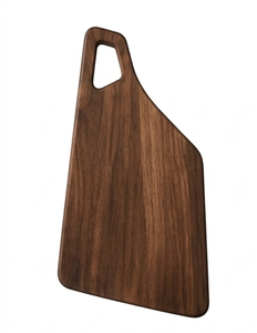 Tabla de cortar de madera de mango teñida de nogal de alta resistencia, tabla angular para queso con mango triangular, bandeja - Product Image 1