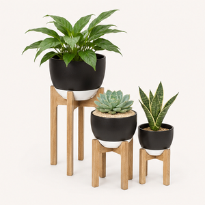 Premium Solid Wood Modern Plant Stand Indoor Planter <b>Holder</b> for Home & Office Decor Wooden Floor <b>Pot</b> Riser In Good Price - Product Image 4