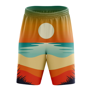 Short de bain pour homme, coupe-vent, anti-UV, séchage rapide, avec cordon de serrage et poche arrière, 100% polyester, vêtements de sport, boardshort - Product Image 3