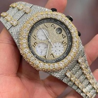 Reloj de Lujo de Alta Calidad con Diamantes Moissanite VVS, Cuarzo y Acero Inoxidable para Hombre, Estilo Hip Hop, Chapado en CVD, Moderno