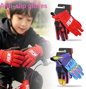 Gants de cyclisme rembourrés pour enfants, légers, antichoc, demi-doigts, en polyester, pour VTT et vélo - Product Image 1