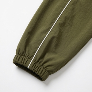 Veste de sport zippée courte vert olive pour femme, manches longues, col montant et pantalon, vêtements de sport respirants et légers - Product Image 5
