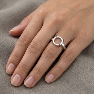 Soldes d'été : Bague semi-montée DIY en argent sterling 925 massif de 8 mm avec sertissage à griffes pour pierre, vente en gros personnalisée pour fournisseurs de bijoux fins - Product Image 4