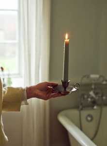 Golden <b>Brass</b> <b>Candlestick</b> <b>Holder</b> with Tray Heat Resistant for Home Decoration - Product Image 4