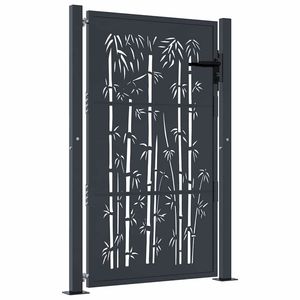 Puerta de Jardín de Acero con Diseño de Bambú, Color Antracita, 39.4x59.1, Producto de Cercas y Portones - Product Image 2
