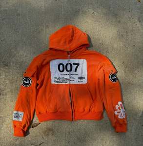 Sudadera con Capucha y Cremallera Rosa REXFIT SPORTS, Corte Holgado, Logotipo Bordado, Diseño de Parches, Ropa Urbana Unisex para Otoño, 100% - Product Image 6