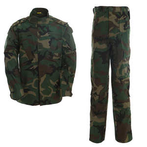 ชุดเสื้อแจ็คเก็ตและกางเกงคาร์โก้ลายพราง แจ็คเก็ตคอจีน กางเกงคาร์โก้หลายกระเป๋า เอวปรับได้ เสื้อผ้าทนทาน - Product Image 5