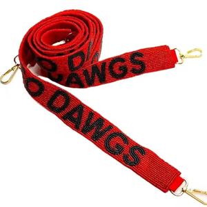 Bolso bandolera personalizado de fútbol americano con bordado y cuentas, hecho a mano, para el día del partido, estilo universitario, para estadio, hermoso. - Product Image 6