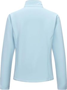 Chaqueta polar azul claro personalizada al por mayor con cremallera completa, cuello alto, cálida y suave, para pesca y actividades al aire libre - Product Image 2