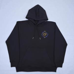 ชุดวอร์มผ้าฝ้ายฟลีซสีดำคุณภาพพรีเมียม พร้อมปักโลโก้ตามสั่งที่อก สำหรับผู้ชาย มีฮู้ด - Product Image 3