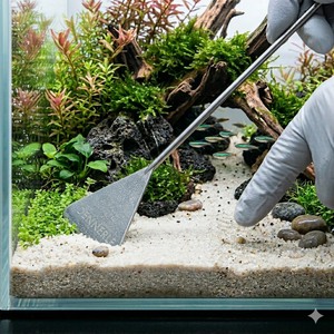 Outil d'aquarium de 12,5 pouces, grattoir à sable pour la coupe et le nivellement du substrat d'aquarium - Product Image 1