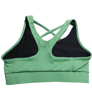 Women's Customized Fitness Logo Design Breathable Running Sports Padded <b>Bra</b> Medium Support <b>Racerback</b> 100% Nylon Yoga Vest Tank - Product Image 3
