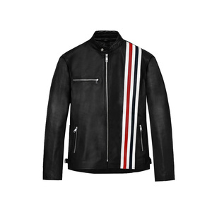 Professional Manufacture Men's <b>Winter</b> <b>Leather</b> <b>Jackets</b> with Stand Collar and Front Logo Multi Pockets Design High Quality - Product Image 1