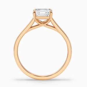 2Carat Asscher Cut Moissanite Engagement Wedding <b>Ring</b> 925 Sterling <b>Silver</b> Gold Plated <b>Solitaire</b> Vintage Inspired Elegant Luxury - Product Image 2