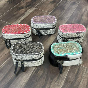 Caja de Joyería Ovalada de Cuero Repujado a Mano con Cierre, de Piel de Vaca, para Guardar Collares, Anillos, Aretes y Broches, Ideal para Viajes - Product Image 6