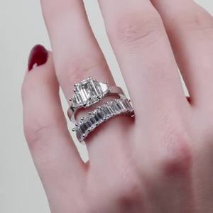 Anillo de Compromiso de Lujo con Diamante Cultivado en Laboratorio de Corte Esmeralda de 3.00CT, Certificado IGI, Anillo de Boda de Oro de 10K, 14K, 18K, Venta al Por Mayor - Product Image 6