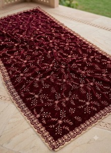 Velvet Dupatta Golden Embroidery With Gota Patti Work Scarfs Stole Shawl for Indian Wedding Party Wear Traditional Fancy Dupatta - Product Image 2