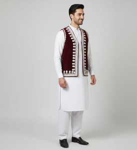Gilet vintage afghan pour hommes, vêtements de mariage traditionnels de qualité supérieure, fournisseur en gros OEM - Product Image 6