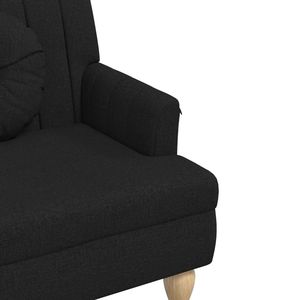 Banc en bois massif avec tissu noir (100% polyester) - Meubles de salon - Product Image 6