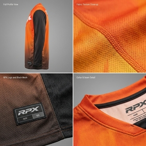 เสื้อเจอร์ซีย์มอเตอร์ครอสแบบระบายอากาศพิมพ์ลายไล่เฉดสีแขนยาวสำหรับปั่นจักรยานเสือภูเขาลงเขา RPX Racing - Product Image 5