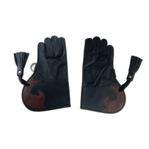 Leather Full Finger Gloves 11 Inches Thickened <b>Adjustable</b> Wrist <b>Strap</b> For Falconry Hunting Men - Product Image 5