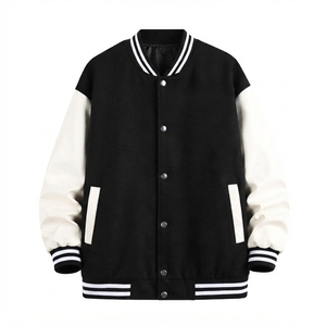 Chaqueta de Béisbol Personalizada con Logotipo Bordado - Chaqueta Casual de Estilo Americano para Hombre, Holgada y Moderna para Otoño/Invierno - Product Image 2