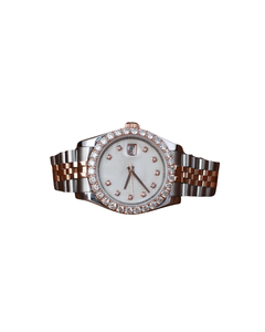 Montre de luxe de qualité supérieure avec cadran blanc, personnalisée, sertie de diamants Moissanite taille ronde, style Hip Hop - Product Image 1