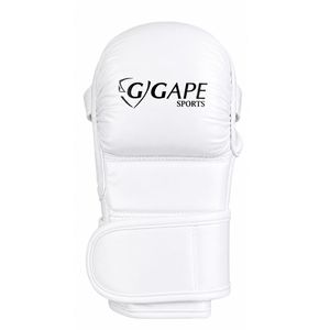 Custom MMA Sparring <b>Gloves</b> PU Leather Open Palm Training Kick Boxing Daily Use Martial Arts Grappling Equipment Pure White Shock - Product Image 2