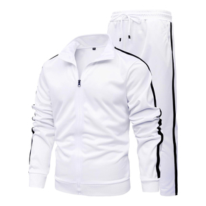 Conjunto Deportivo para Hombre, Color Morado, Manga Larga, Cierre de Cremallera, Cuello Alto, Color Sólido, Pantalones Deportivos, Secado Rápido, Corte Regular, Otoño - Product Image 5