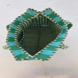 Quilted Cotton Geometric Pattern Tote Bag with Zipper Closure Shopping & Travel Bag - Product Image 3