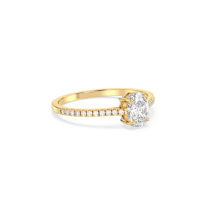 Bague Halo Dissimulée en Diamant de Laboratoire HPHT CVD Certifié IGI en Or Jaune 14K, Prix de Gros Usine REYES, Bijoux de Luxe - Product Image 3
