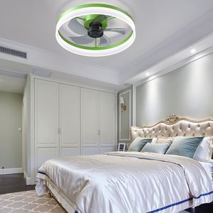 Ventilatori da Soffitto LED Moderni con Luci Dimmerabili e Installazione Sottile a Incasso Verde - Product Image 4