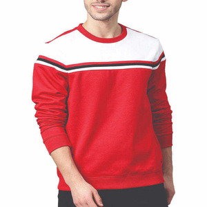 Sudadera casual de algodón grueso con mangas en contraste para hombre, manga larga con puños acanalados en contraste - Product Image 2