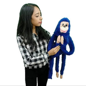 Marioneta de Mono Parlanchín Ventriloquo, Marioneta de Mano de Peluche Azul - Product Image 1