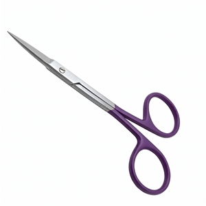Tijeras Oftálmicas Quirúrgicas Rectas de Acero Inoxidable con Recubrimiento Morado Micro TC Iris de 4.5 Pulgadas, Afiladas, Instrumento CE - Product Image 4