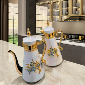 Juego de Dallah árabe de lujo | Frasco de té y café con aislamiento dorado para el hogar, Ramadán y regalos - Product Image 3