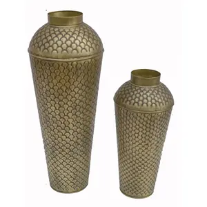Vase à fleurs en fer doré haut de gamme, élégant, pour la maison, centre de table décoratif pour événements. - Product Image 1