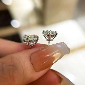 Moissanite 2CT Cushion Cut Diamond <b>Stud</b> <b>Earrings</b> For Women's 925 Sterling <b>Silver</b> Fine Jewelry For Anniversary Gift For Brides - Product Image 5