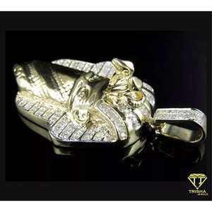 Collar Hip Hop Chapado en Oro con Colgante de Faraón Tutankamón con Incrustaciones de Diamantes Moissanite y Plata de Ley 925 - Product Image 2