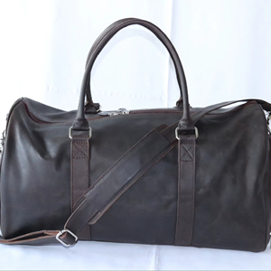 Wholesale Black Colored 100% Genuine <b>Leather</b> Waterproof Zip Closure Durable Portable Luxury Casual Sport <b>Duffle</b> <b>Bag</b> Eco-Friendly - Product Image 4