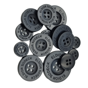 Meilleurs boutons de polo personnalisés en résine plastique écologique de différentes tailles, à 4 trous, gravés, lavables, en bio-café - Product Image 1