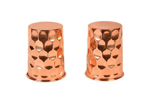 Gobelet à jus vintage en cuivre, tasse à boire texturée artisanale, finition patinée, verre métallique, pour cuisine et salle à manger, ensemble cadeau en gros - Product Image 4